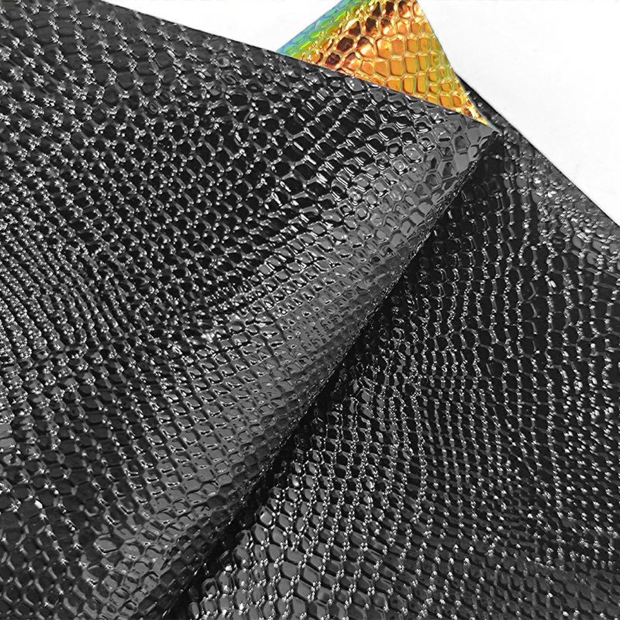 Iridescent Snake Skin Embossed Microfiber Leather 1 Iridescent Snake Skin Embossed Microfiber Leather 1